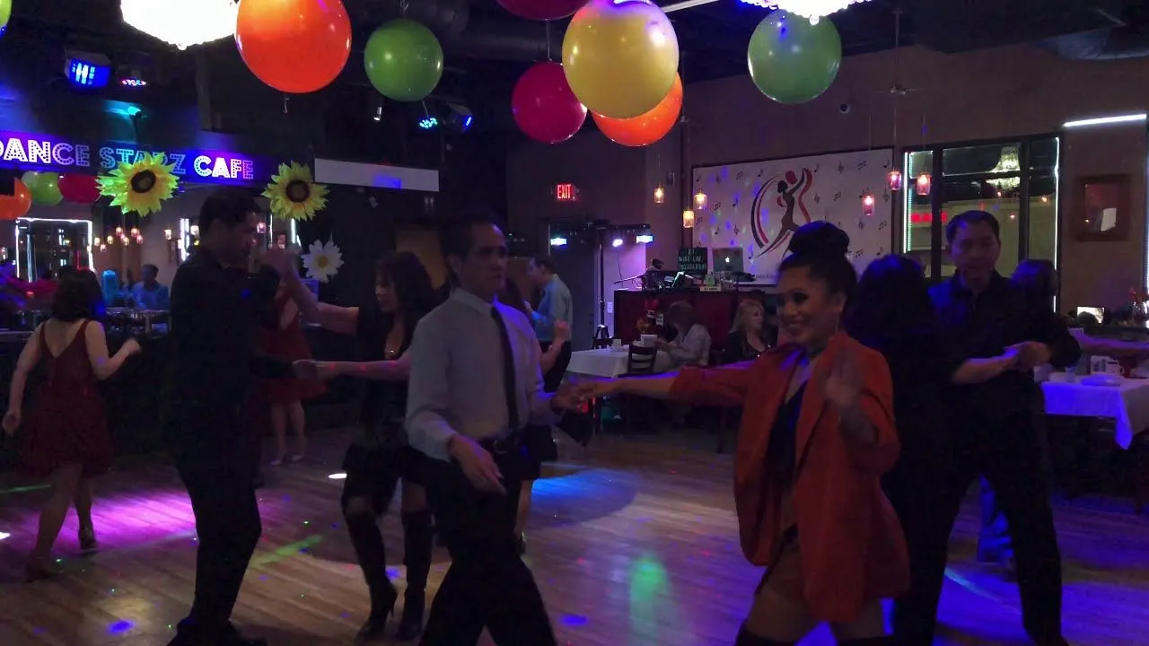Dance floor under the party lights